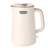 Nueve&Five 1.7L cream-white kettle full capacity delivers multiple cups of tea or coffee.