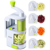 NUNEWARES Spiralizer with 4-in-1 blades delivering uniform veggie noodles for healthier meals.