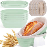 Nuogo 4-pack oval bread proofing baskets green unfolded for dough proofing