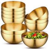 Nuogo gold bowls set of 10; durable, versatile kitchen tool for daily use.