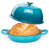 Nuovva enamelled cast iron Dutch oven blue 6-quart, durable heat retention for even baking