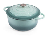 Nuovva enamelled cast iron Dutch oven Sea Salt 28cm with even heat and durable finish