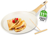 NutriChef 11-inch crepe pan with marble coating for easy release and cleanup
