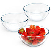 NUTRIUPS 5-inch glass bowls set, clear design for small salads and sauces