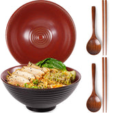 NUTRIUPS ramen bowl 8-inch, rust glaze, ideal for hearty noodle dishes