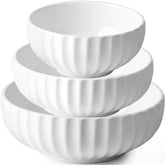 NUTRIUPS Nesting Serving Bowls set showing three sizes for versatile meals.