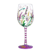 NymphFable lavender dragonfly wine glass with hand-painted details for elegant celebrations.