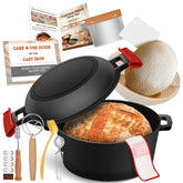 NZQXJXZ cast iron Dutch oven 5qt delivers even heat for bakery-like crusts.