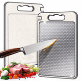 OAKJAR stainless steel cutting board with mesh panel for smoother knife actions