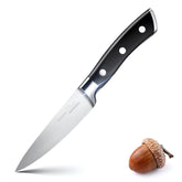 OAKSWARE paring knife 4-inch compact blade for precise peeling and trimming tasks.