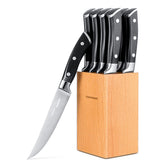 OAKSWARE 8-piece steak knives with 5-inch blades for precise at-home slicing
