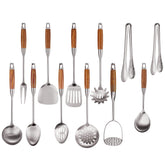 OARSE 304 stainless steel utensils set with rosewood handle for durable daily cooking.