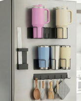 Oasis Origin magnetic cup holder for fridge with 4-piece set keeps cups stable on metal surfaces