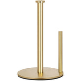 OBODING gold countertop paper towel holder, front view with anti-slip base for secure use.
