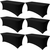 Obstal stretch table cover for 72-inch banquet table - secure fit and wrinkle resistant.