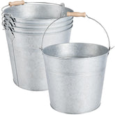 OBTANIM 4 pack galvanized buckets front view ideal for chilling drinks at gatherings