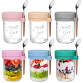 OcePor 6-pack overnight oats containers pack shot, colorful jars for easy breakfast prep.