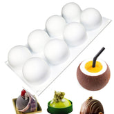 OCPO Kitchen 3D sphere mold with 8 cavities for mousse and jelly.