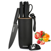 ODDIER knife set with block and knives on counter for easy meal prep