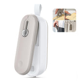 ODSD 2 in 1 mini bag sealer seals and cuts for airtight snack bags.