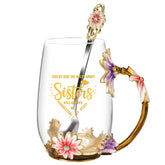 OEAGO enamel mug with flower 3D design for elegant tea moments