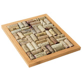 Oenophilia Bamboo Corkboard Trivet Kit frame protects surfaces with a natural, wine-inspired look.
