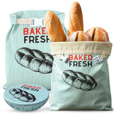 OH LA PEAR 2XL beeswax bread bags keeping homemade loaves fresh with crusty texture
