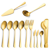 OIULO serving utensils gold collection for elegant buffets and family meals