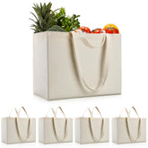 OKBA 5PCS reusable bags with long straps for easy shopping.