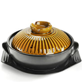 Okllen large Korean ceramic bowl with lid and platter for generous 54 oz servings and sizzling presentation.