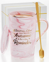 OLANRUN marble mug with 14oz capacity for daily drinks and soft hues