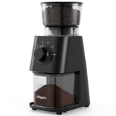 Ollygrin coffee grinder front view with compact kitchen-friendly design.