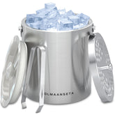 Olmaanseta stainless steel ice bucket with lid keeps drinks cold for parties.