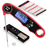 Olwaiy meat thermometer shows instant read temperatures for precise cooking.