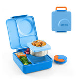 OmieBox exterior in Blue Sky with sturdy handle for easy transport.