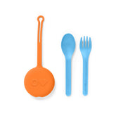 OmieBox kids utensils case in Sunrise color ready for school lunches