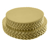 ONE MORE gold cakeboard 10-inch top view with glossy grease-proof surface.