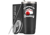 Onebttl bowling-tumbler design highlighted for bowling enthusiasts, ideal as a stylish gift.