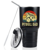 Onebttl Pitbull tumbler front view with a durable black stainless finish for travel