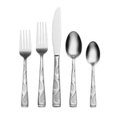 Oneida Tuscany flatware 45-piece dining set with embossed scrollwork enhances table presentation
