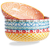 ONEMORE Colorful Pasta Bowls set6, vibrant display for family dinners and hearty servings.
