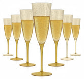 Oojami gold glitter 6oz champagne glasses for elegant toasts at parties and weddings