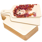 Oomcu wooden mini cutting board with paddle handle for DIY crafts and decor.