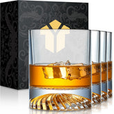 OPAYLY whiskey glasses set of four, hand-blown clarity for savoring bourbon and cocktails.