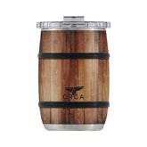 ORCA Barrel 12oz wood grain tumbler, stylish on-the-go beverage companion
