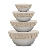 Organic Cotton Mart reusable cloth bowl cover off white fits 1XL and protects bowls