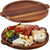 OrganicVilo charcuterie board round 13-inch in acacia wood for durability