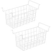 Orgneas 17.5-inch freezer organizer bin, side view, sturdy wire construction for easy access.
