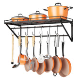 OROPY 31-inch wall-mounted pot rack for organized cookware and easy access