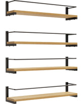 OROPY Spice Rack wall-mounted rustic wood with easy spice access